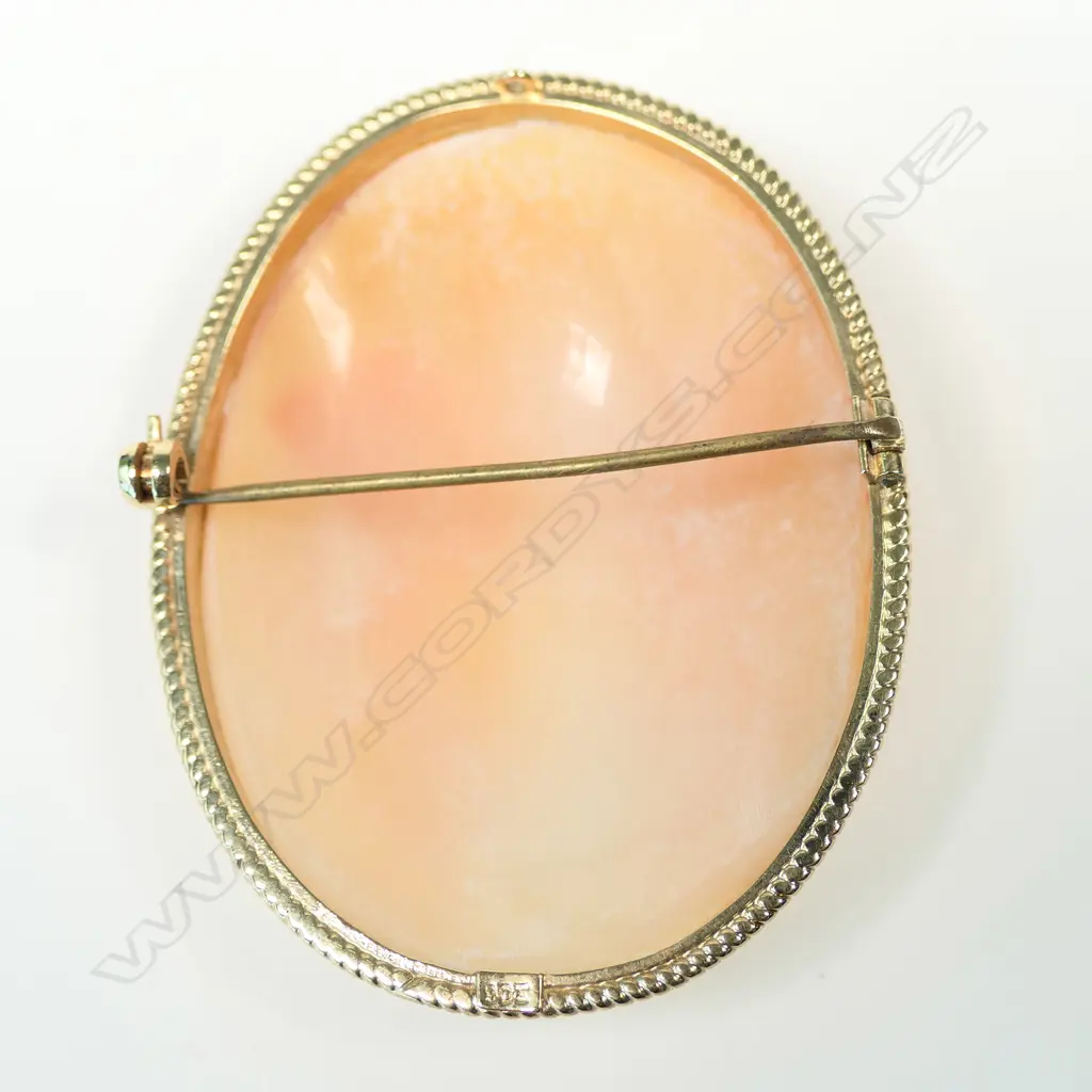 9CT GOLD CAMEO BROOCH, ST GEORGE & THE DRAGON, 40 x 55mm Image 1++