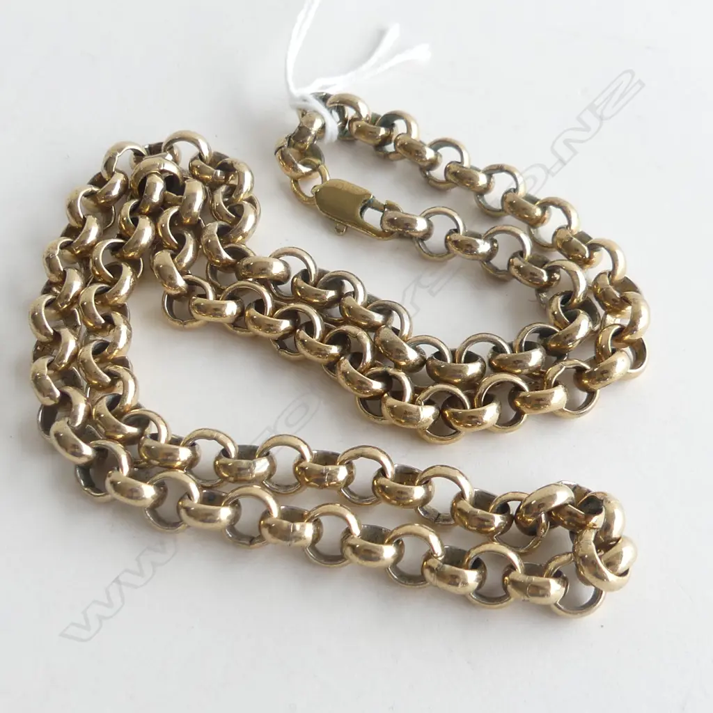 HEAVY GOLD PLATED BELCHER CHAIN NECKLACE L 550 MM Image 1++