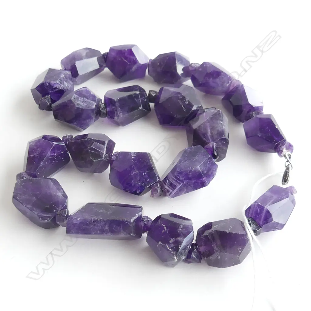 CHUNKY AMETHYST BEAD NECKLACE  Image 1++