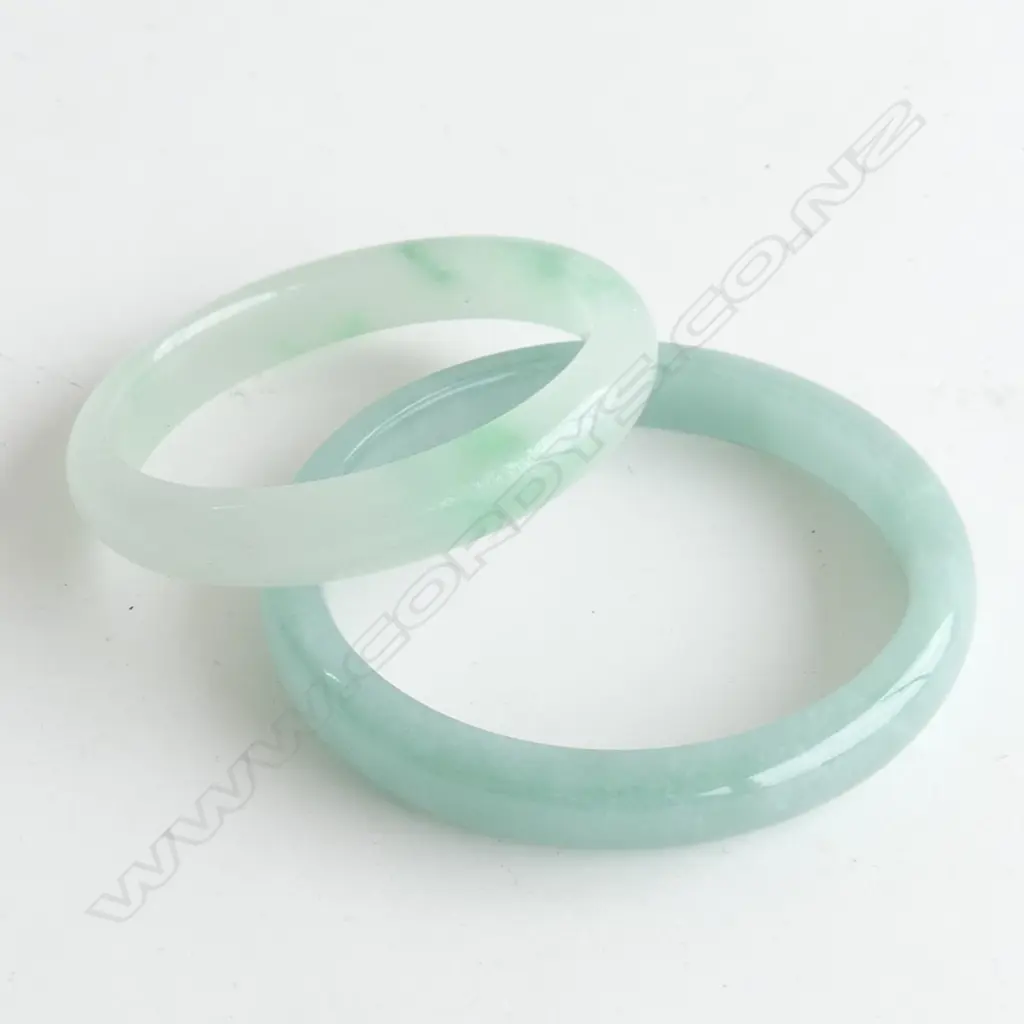 1 JADE BANGLES PLUS 1 OTHER (50.5GMS & 61.5GMS) Image 1++