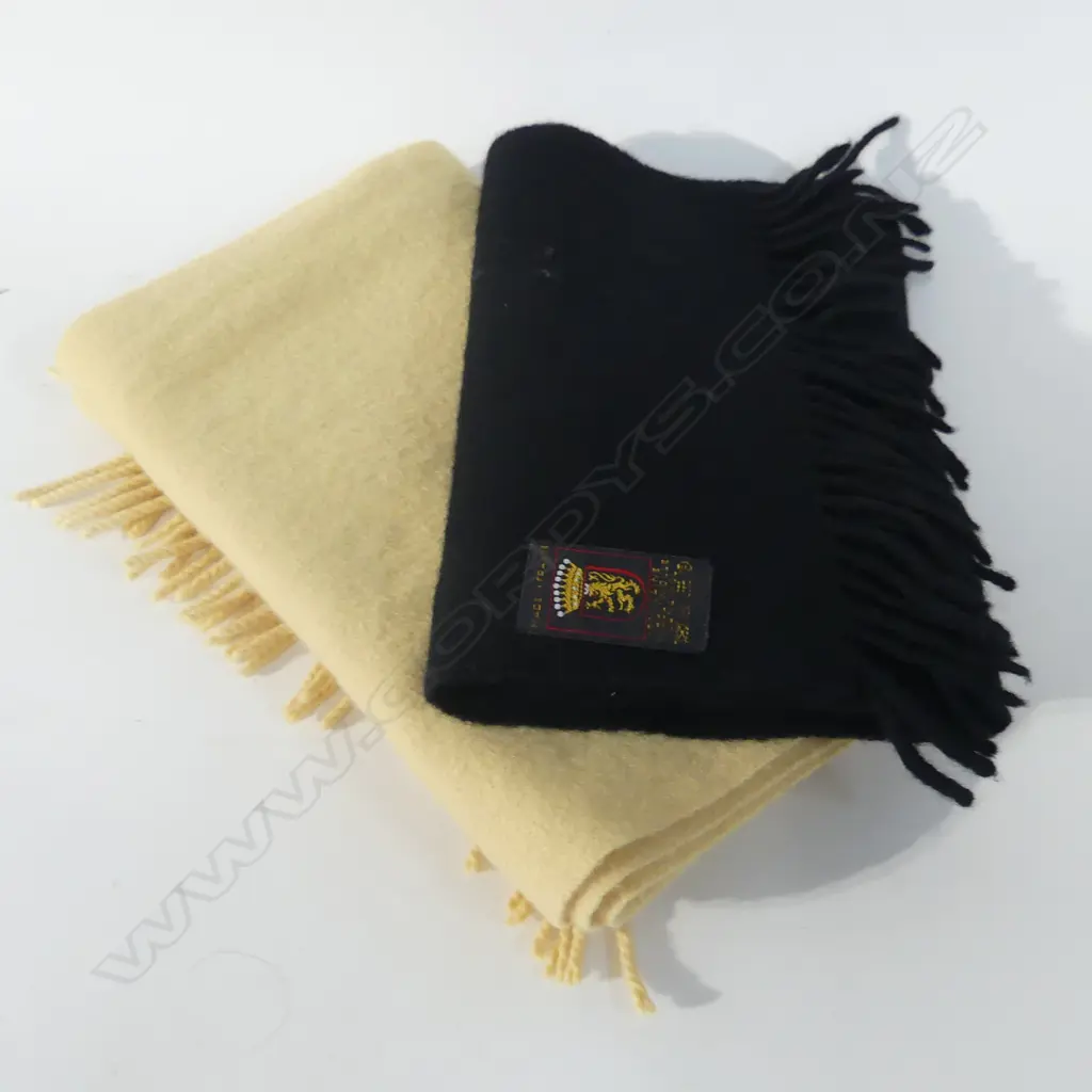 2 SCARVES; VINTAGE 100% WOOL (MADE IN FRANCE) & LORO PIANA WOOL  Image 1++