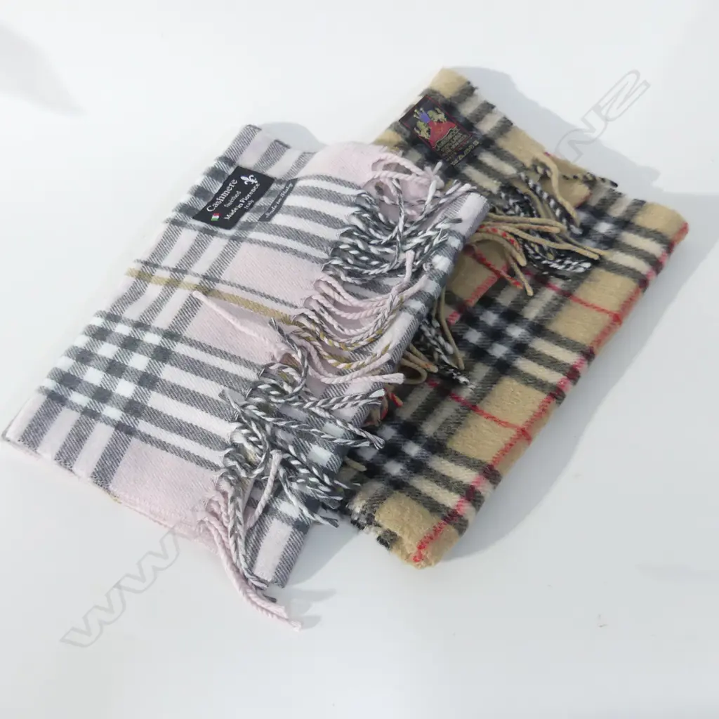2 ITALIAN SCARVES; 1 100% WOOL & 1 100% CASHMERE  Image 1++