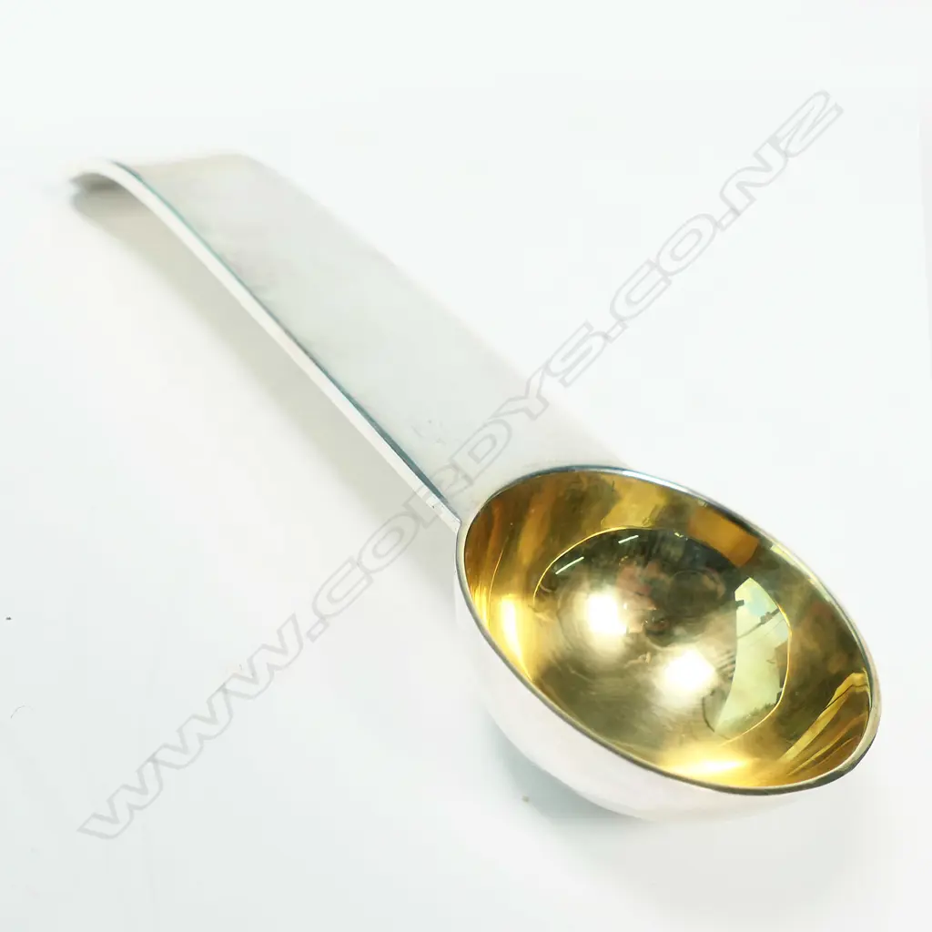 MODERN S/SILVER TEACADDY SPOON, STAMPED, BIRM 958,120mm Image 1++