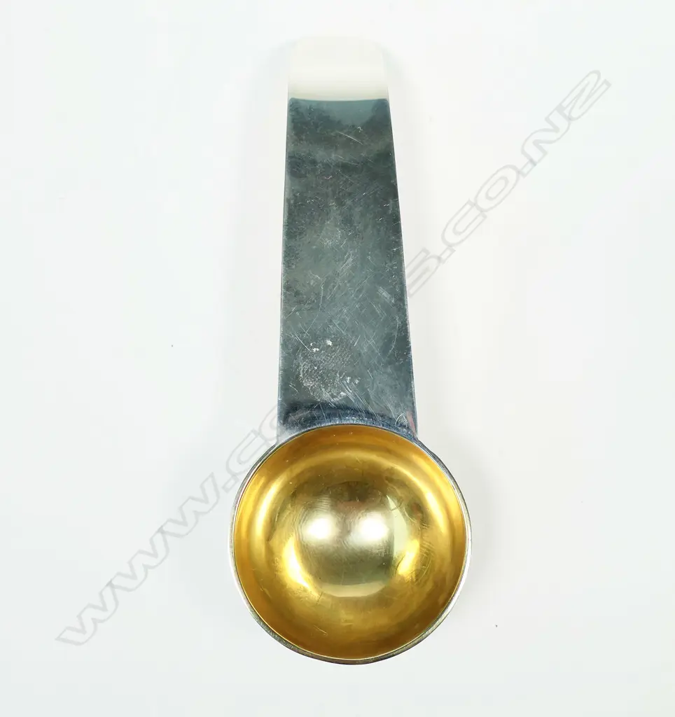 MODERN S/SILVER TEACADDY SPOON, STAMPED, BIRM 958,120mm Image 1++