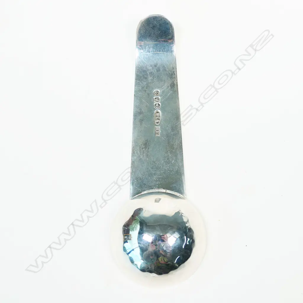 MODERN S/SILVER TEACADDY SPOON, STAMPED, BIRM 958,120mm Image 1++