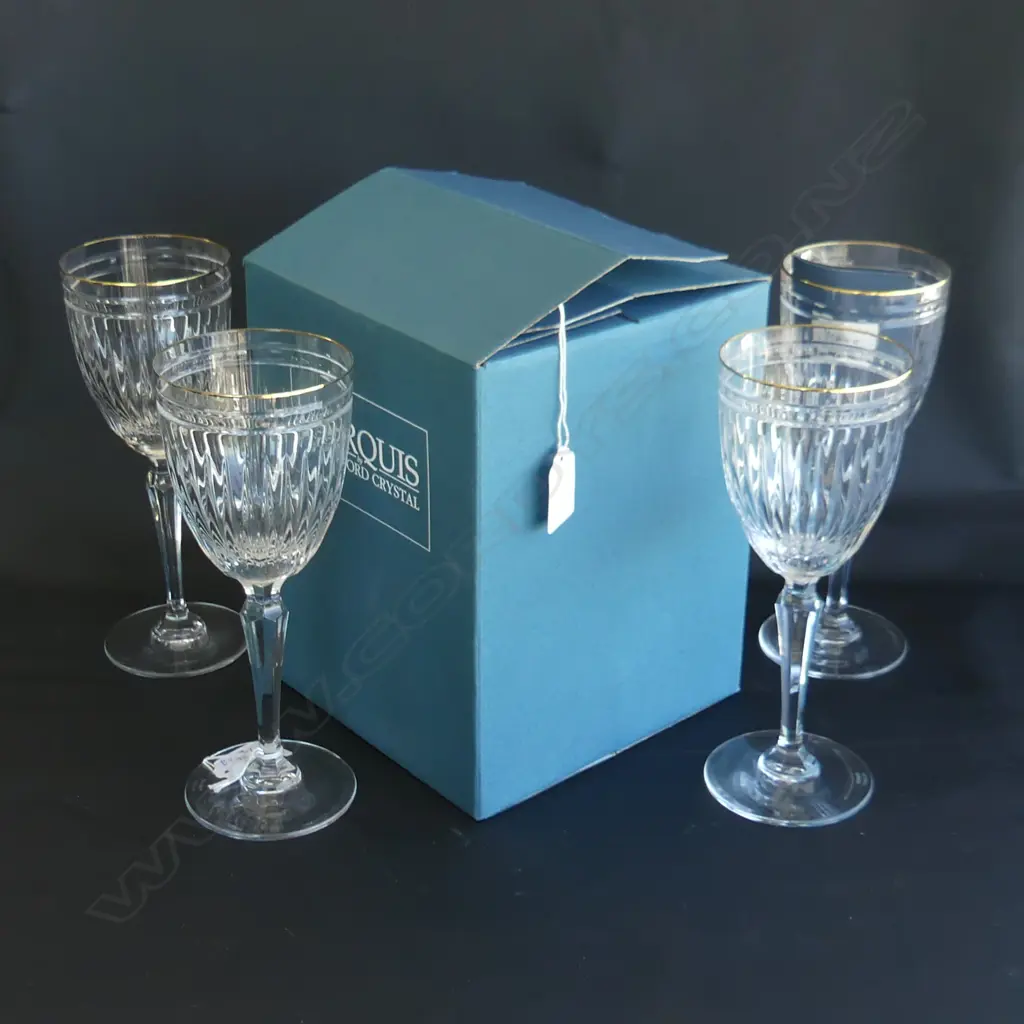 8 MARQUIS WATERFORD HANOVER GOBLETS H 220 MM 4 BOXED Image 1++