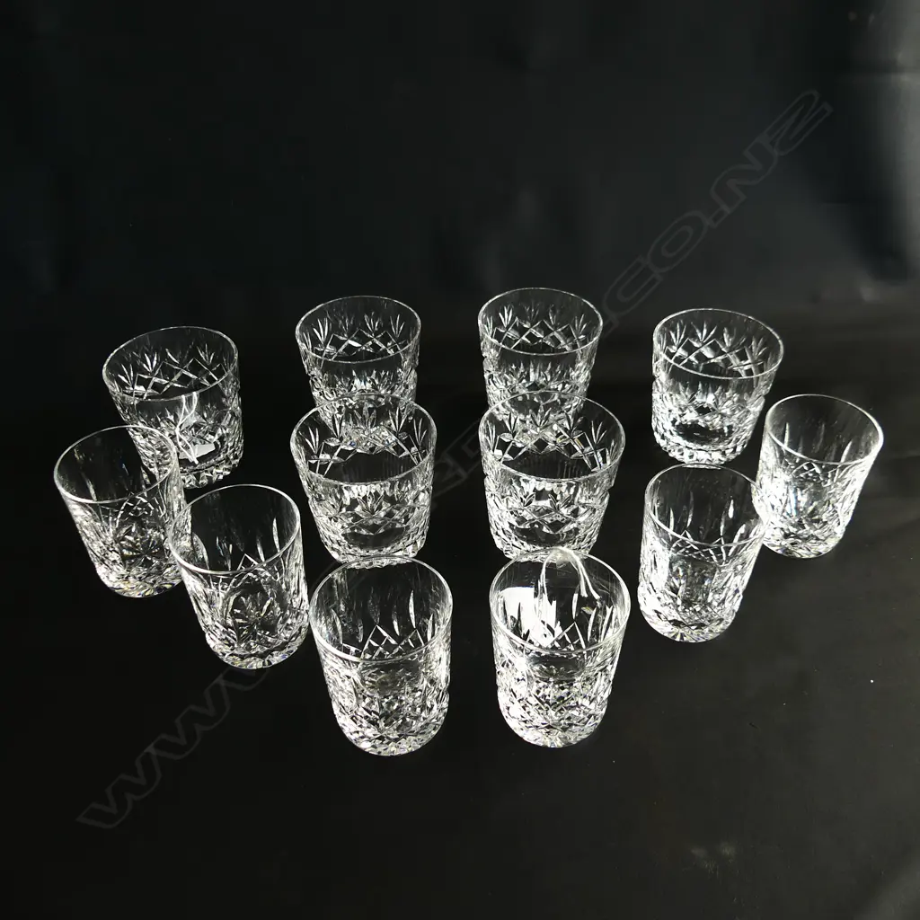 6 CUT CRYSTAL WHISKEY TUMBLERS + 6 SMALLER MINOR CHIPS TO SOME Image 1++