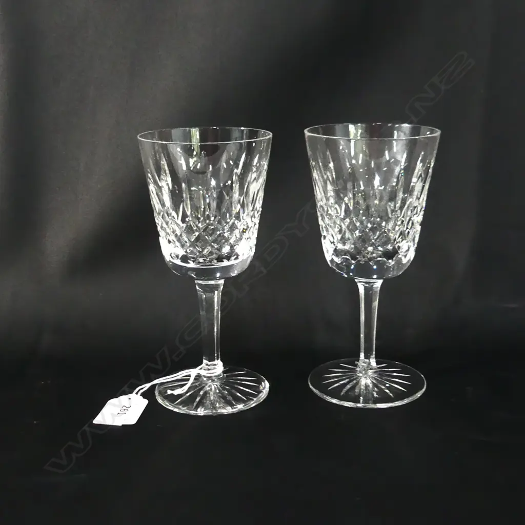 8 CUT CRYSTAL WHITE WINE GLASSES H 150 MM Image 1++