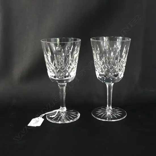 8 CUT CRYSTAL WHITE WINE GLASSES H 150 MM