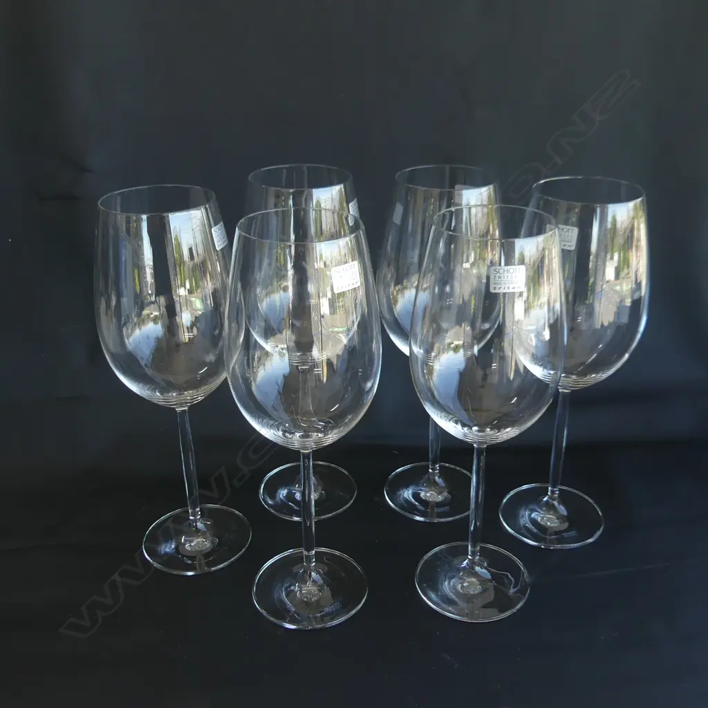 6 BOXED SCHOTT ZWIESEL BORDEAUX WINE GLASSES Image 1++