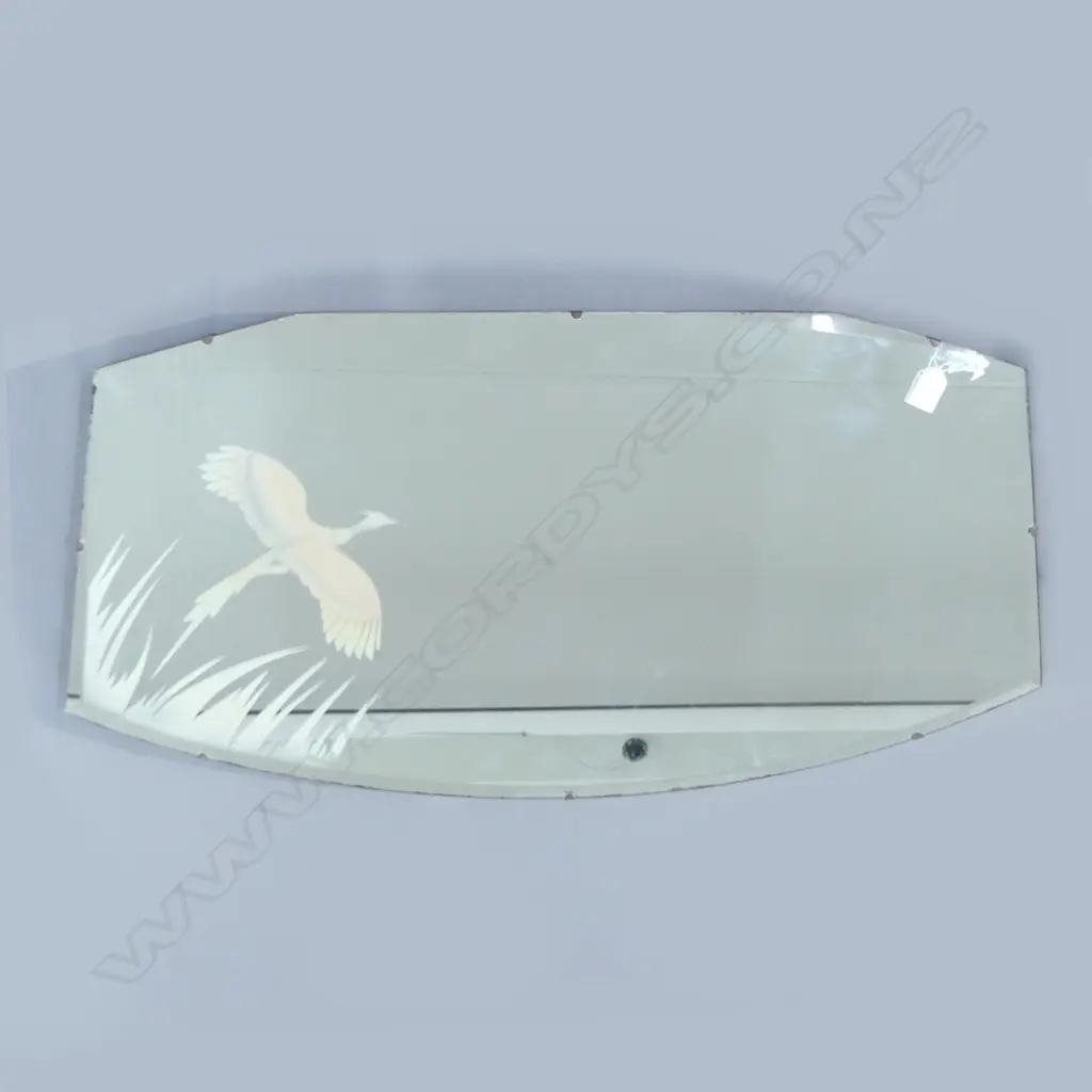 RETRO WALL MIRROR WITH BIRD DESIGN TO SIDE L 900 X 360MM Image 1++