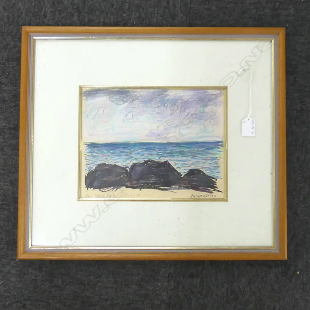 SUSAN WILSON 2 PASTELS 'THOMAS BEACH & NORTHCOTE POINT (SIGNED & DATED) + SIGNED ETCHED PRINT Image 1++