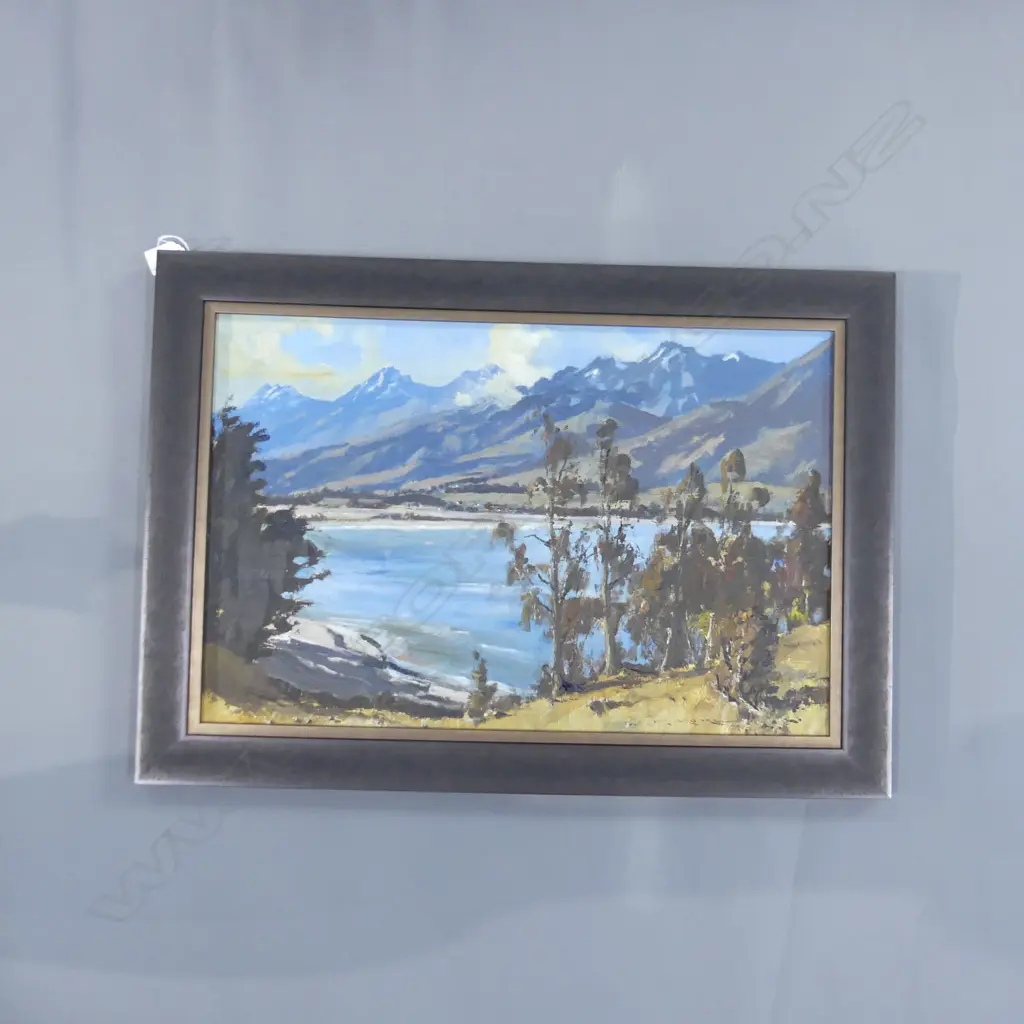 WILLIAM FRANCIS MOORE 'LAKE WAKATIPU FROM MILL CREEK KINLOCH NZ' OIL 375x575mm Image 1++