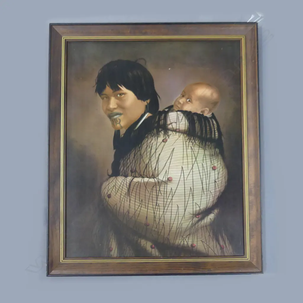 FRAMED PRINT. G LINDAUER . " RUPENE AND CHILD " . 555mm x 455mm Image 1++