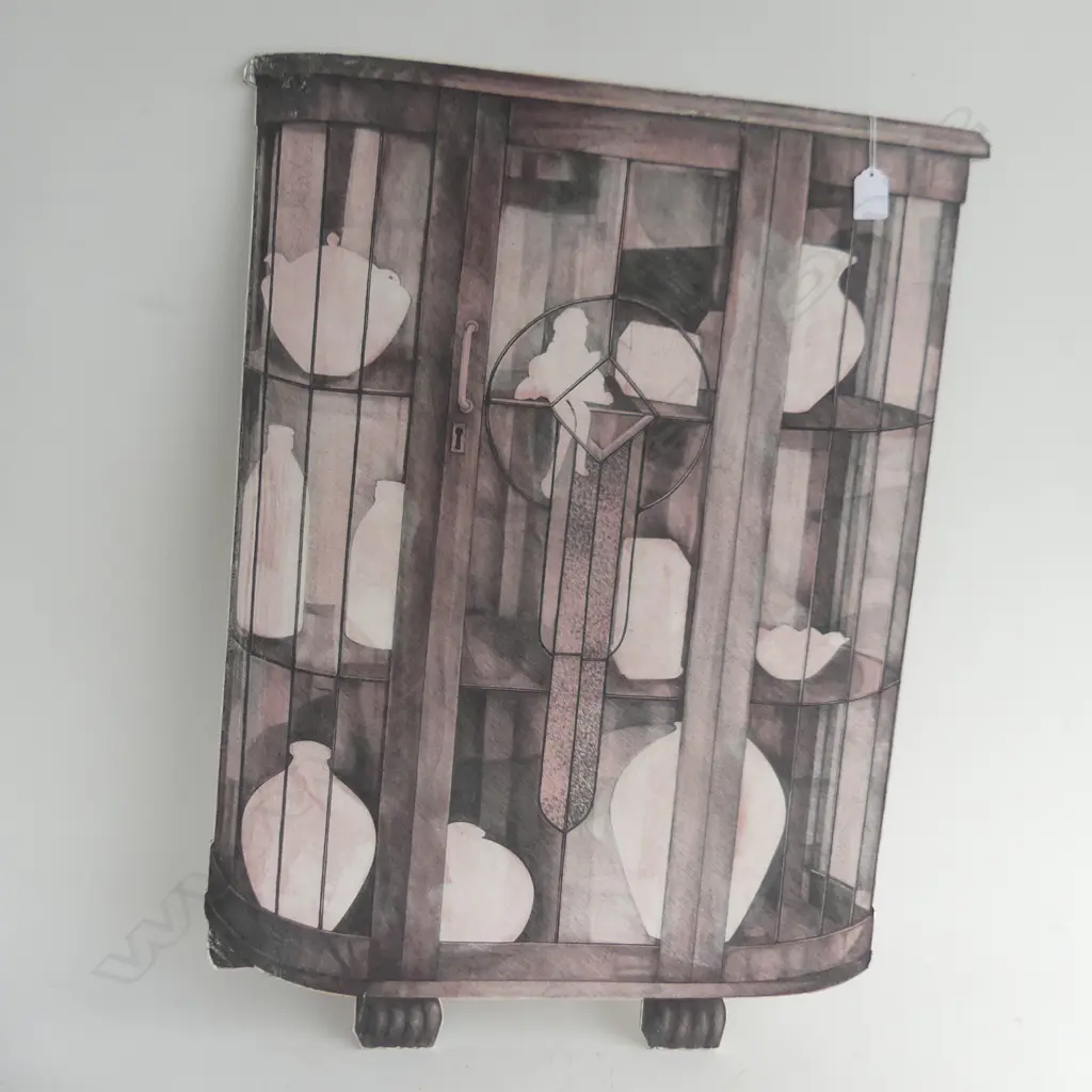 CATHY TUATO'O ROSS b.1975  "CABINET(STABLE)" W/C paper on aluminum signed 750x550mm Image 1++
