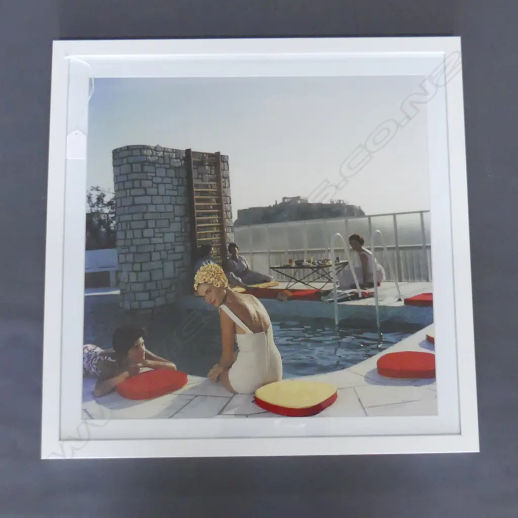 SLIM AARONS PRINT 'PENTHOUSE POOL' 420x415mm Image 1++