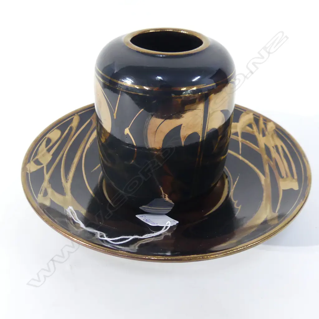 PETER COLLIS BOWL (DIA240MM) & UNSIGNED VASE  (H 140MM)  Image 1++