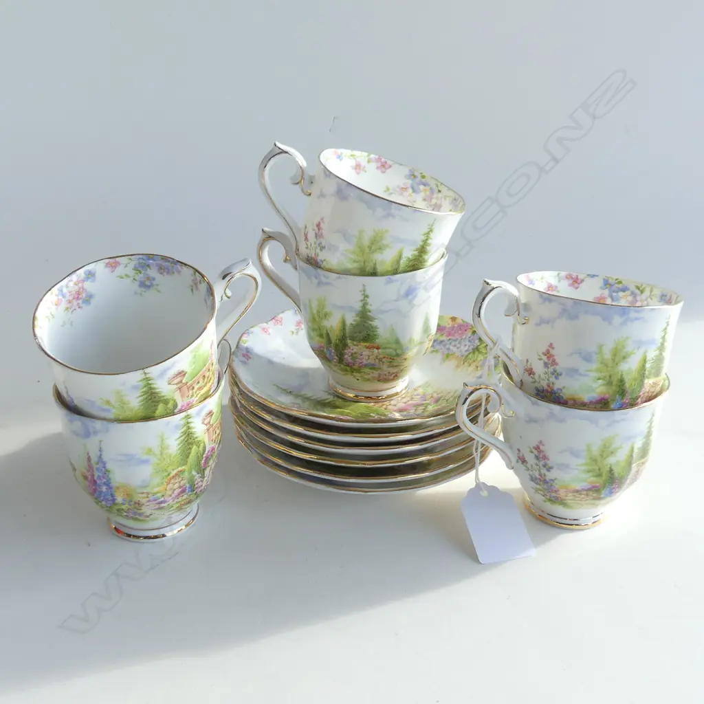 6 ROYAL ALBERT 'KENTISH ROCKERY' DEMITASSE CUPS & SAUCERS Image 1++