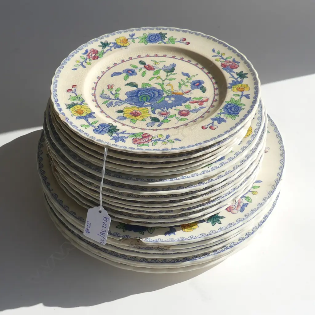 20 MASONS REGENCY PLATES; 7 DINNER 270mm dia / 8 LUNCHEON 220 / 5 SIDE 205mm AF FAULTS Image 1++