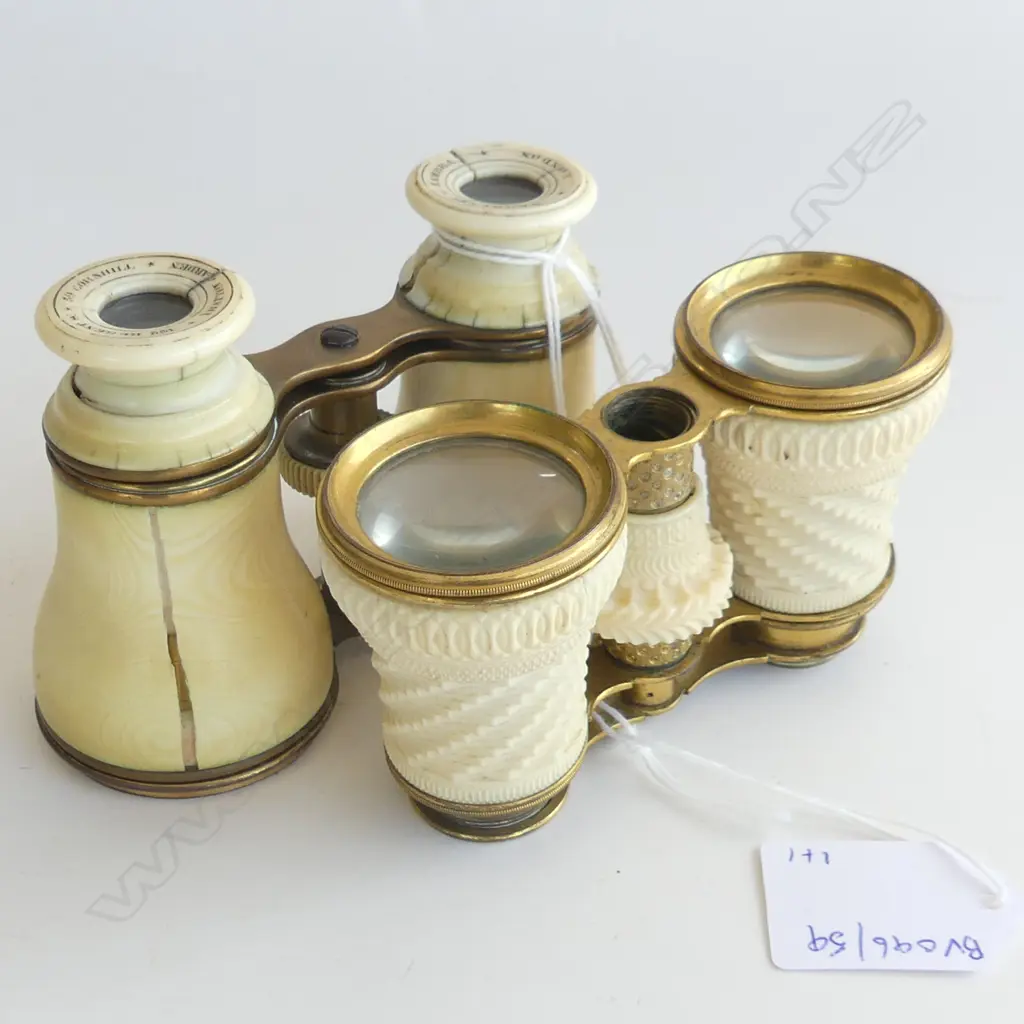 PR OF ENGLISH IVORY OPERA GLASSES& A PART PR FAULTS Image 1++