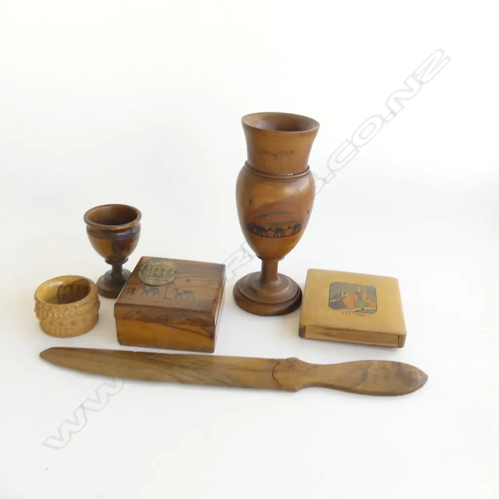 SMALL BOX OF 6PCS OLIVE WOOD HOLY LAND SOVS Image 1++