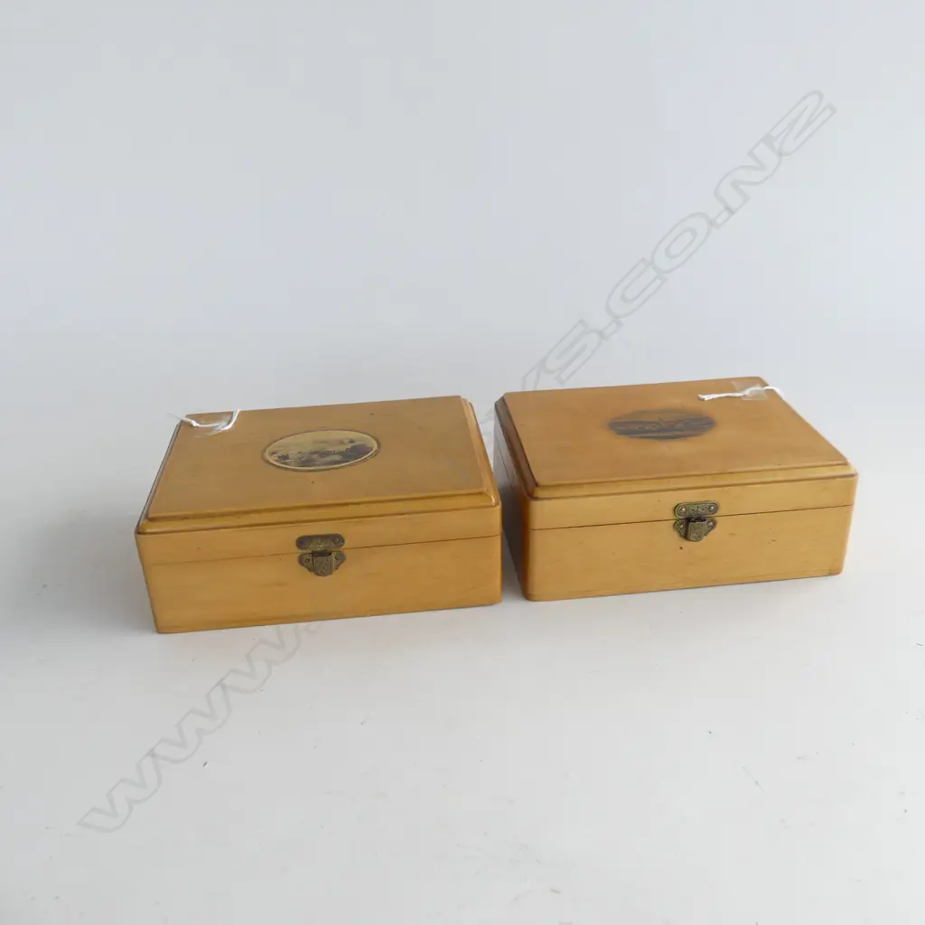 2 MAUCHLINE WARE TRINKET BOXES LENGHT 165MM Image 1++