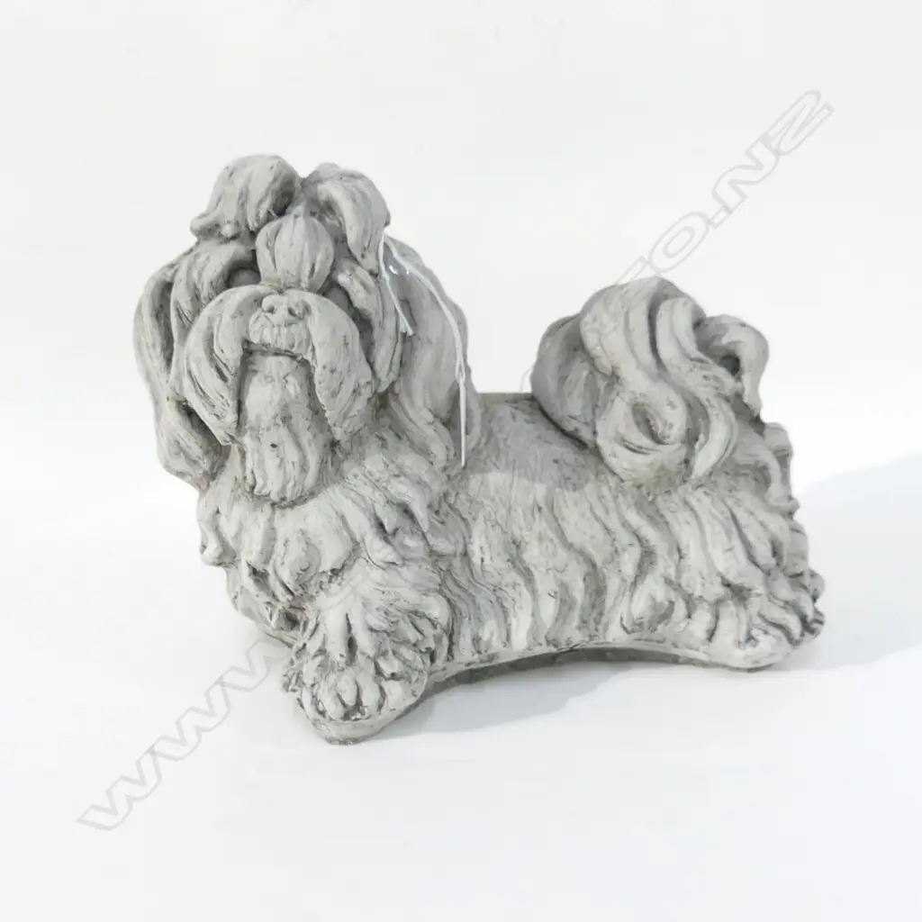 CONCRETE GARDEN SHIH-TZU SCULPTURE L.285mm Image 1++