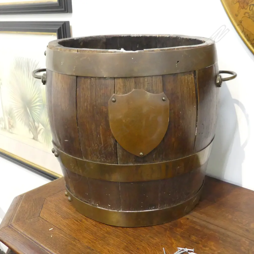 ANTIQUE OAK WINE BARREL H.350mm Image 1++