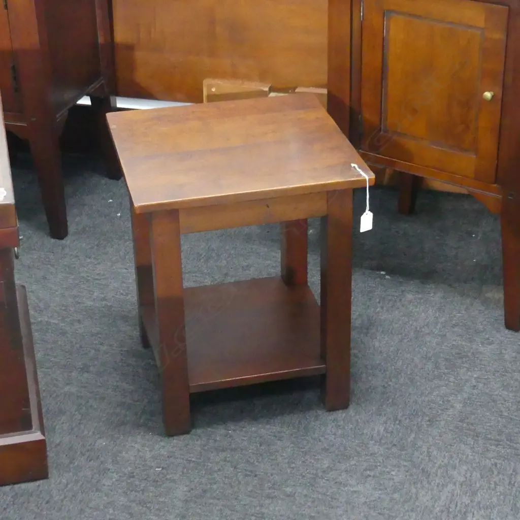 WILLETTS FURNITURE TAWHAI WOOD SIDE TABLE 400x400x485mm Image 1++