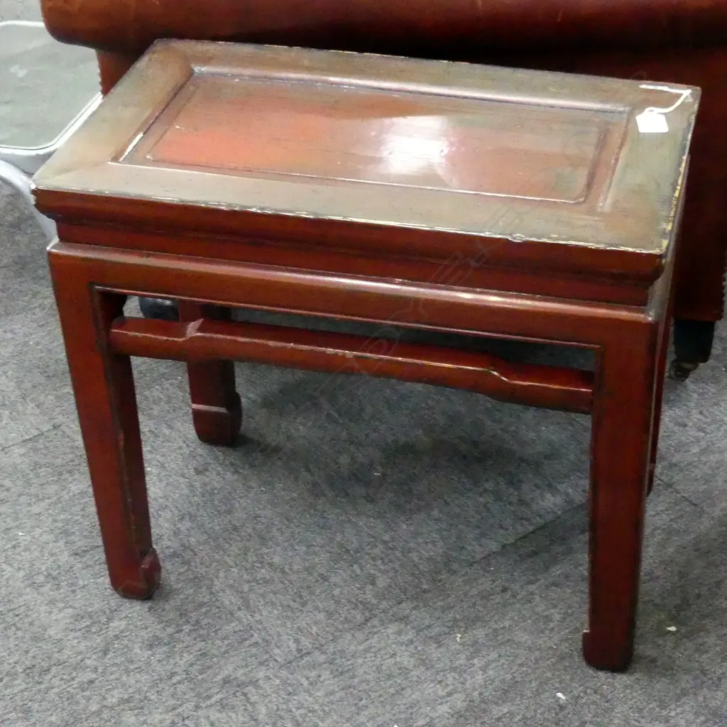 CHINESE RED LACQUER SIDE TABLE 555x320x495mm Image 1++