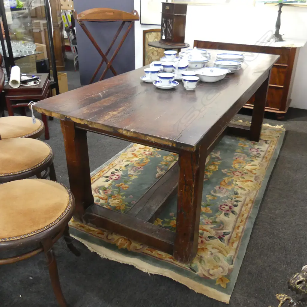 VINTAGE RUSTIC PLANK TOP TABLE (AF) 2140x800x750mm Image 1++