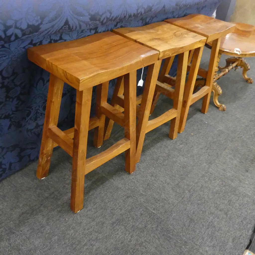 3 'DAVID SMITH & CO' USA HARDWOOD BAR STOOLS Japanese style Image 1++