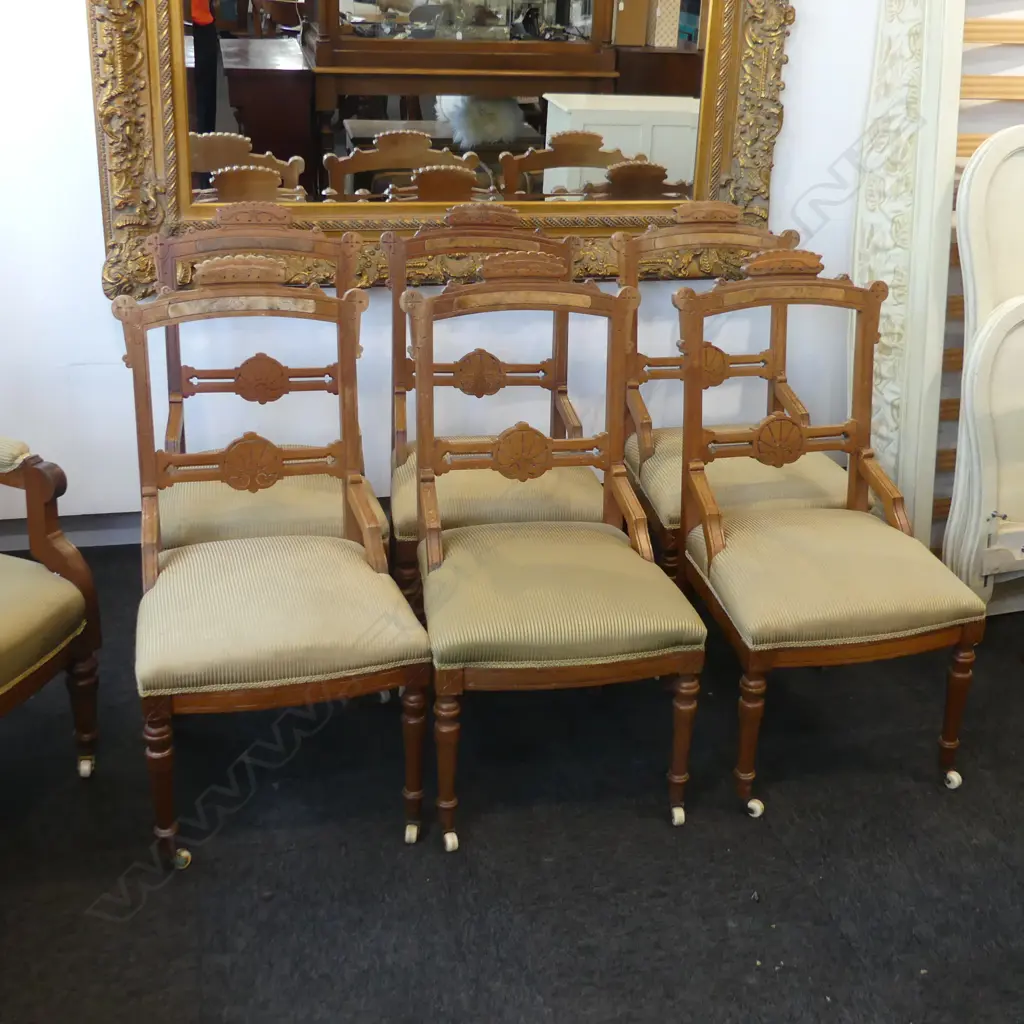 6 EDWARDIAN DINING CHAIRS Image 1++