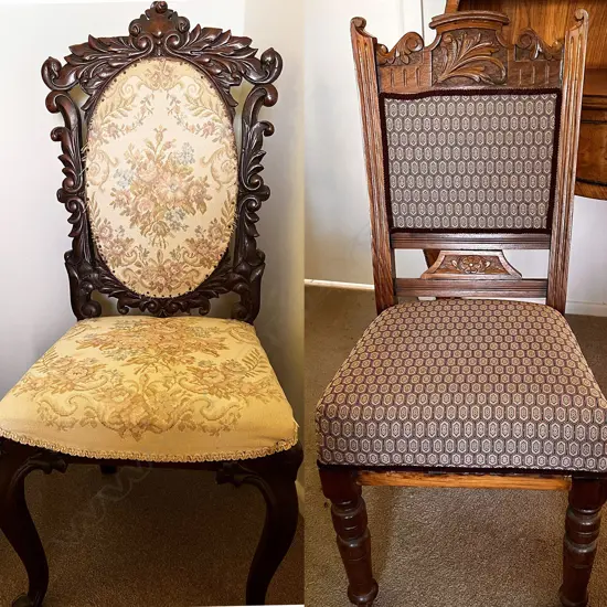 2 ANTIQUE UPHOLSTERED CHAIRS