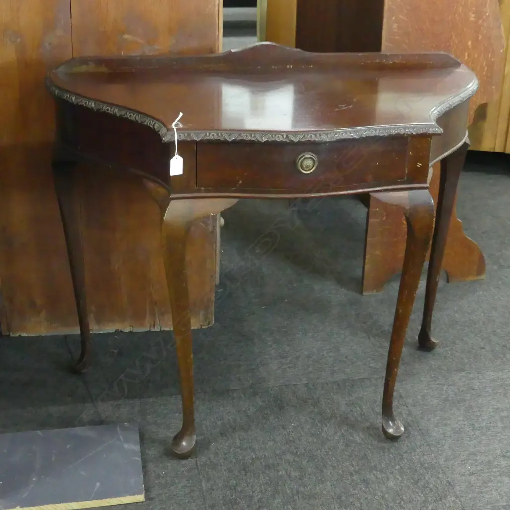 MAHOGANY QUEEN ANNE STYLE HALL TABLE 940x450x780mm Image 1++