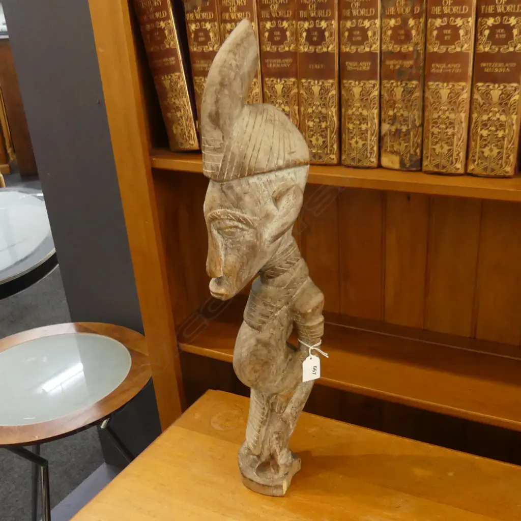 AFRICAN CARVED WOODEN TRIBAL FIGURE H.610mm Image 1++