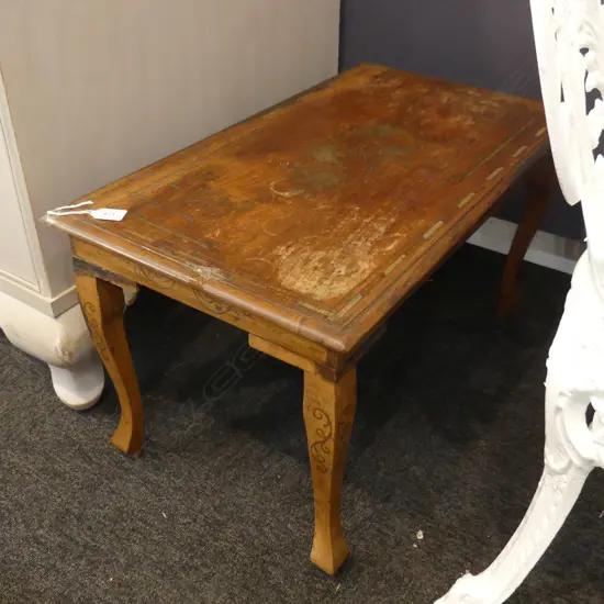 SML. SIDE TABLE w. METAL INLAY AF 690x400x390mm