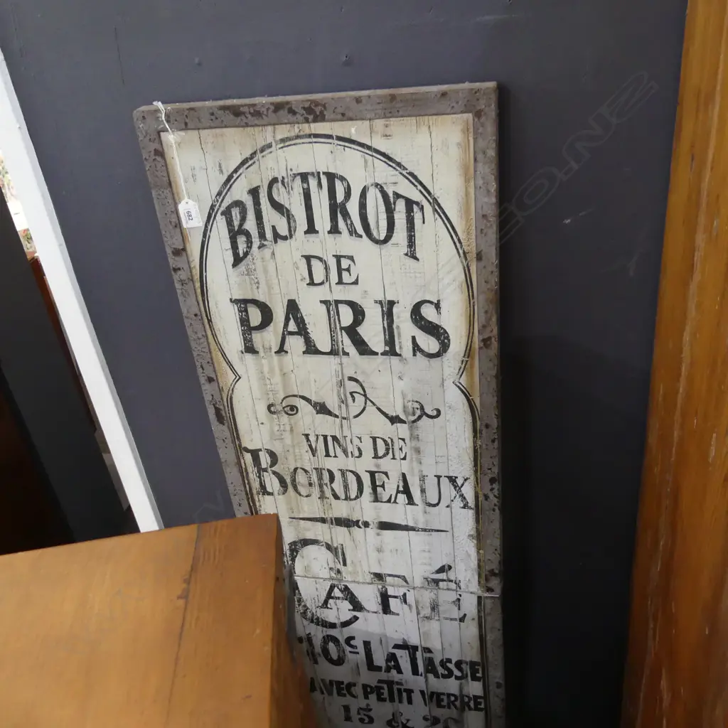 VINTAGE STYLE FRENCH CAFE SIGN 'BISTROT DE PARIS...' 1500x415mm Image 1++