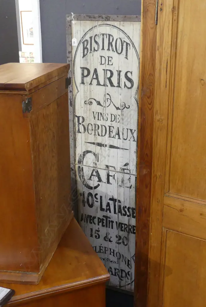 VINTAGE STYLE FRENCH CAFE SIGN 'BISTROT DE PARIS...' 1500x415mm Image 1++