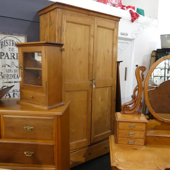 ANTIQUE RUSTIC PINE WARDROBE 1140x570x2215mm...