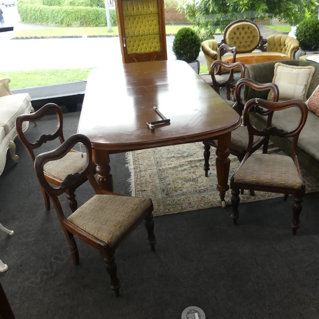 SIX VICTORIAN BALLOON BACK CHAIRS w. DROP IN SEATS Image 1++