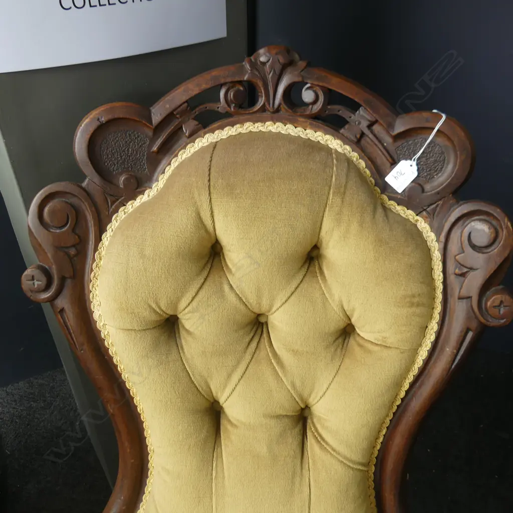 VICTORIAN SOFA AND SEAT UPHOLSTERED IN GREEN VELVET W.1700mm Image 1++