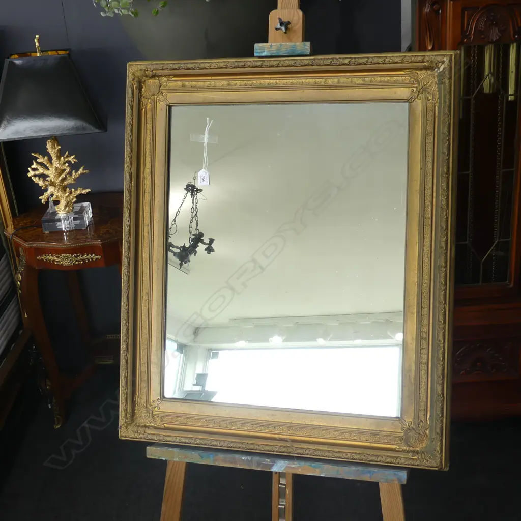 ANTIQUE GILT FRAMED MIRROR 735x865mm Image 1++