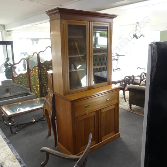 COLONIAL NZ BOOKCASE CHIFFONIER w. SECRETAIRE DRAWER 1230x550x2295mm