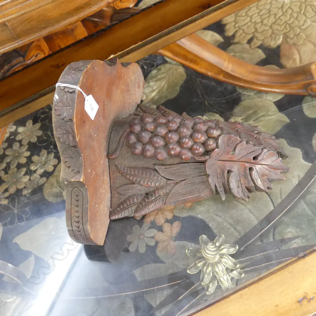 ANTIQUE CARVED WOODEN WALL BRACKET SHELF H.295mm Image 1++