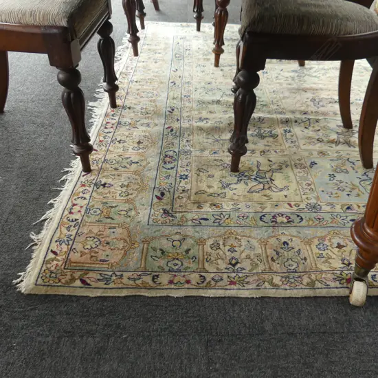 LARGE HAND KNOTTED PALE WOOL PILE CARPET 3180x1960mm...