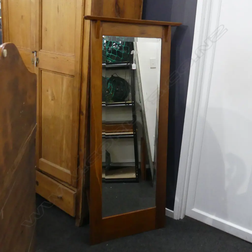 RIMU ARTS & CRAFTS BEVELLED DRESSING MIRROR (borer) 1560x690mm Image 1++