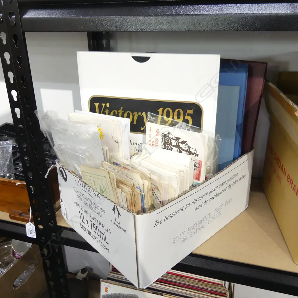 BOX LOT ASST. STAMP ALBUMS, FIRST DAY COVERS ETC Image 1++