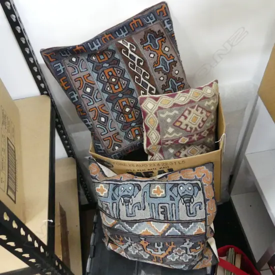 5 CREWEL CUSHIONS