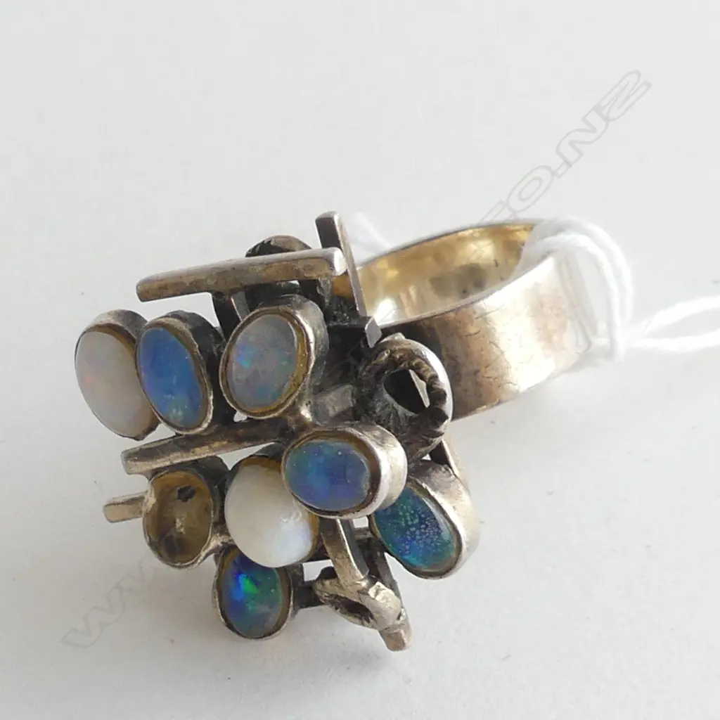 LG STG SILVER MIXED OPAL RING 13.1 GMS (A/F)  Image 1++
